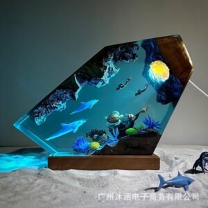 Dolphin and Turtle Resin Night Light